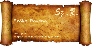 Szőke Rovéna névjegykártya